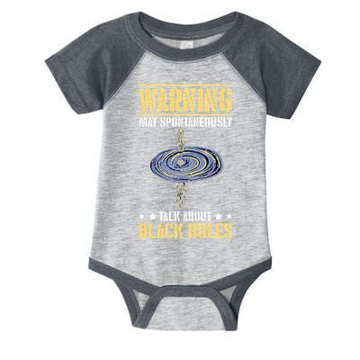 Warning May Spontaneously Talk About Black Holes Infant Baby Jersey Bodysuit
