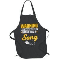 Warning May Spontaneously Break Into A Song Karaoke Lover Full-Length Apron With Pockets