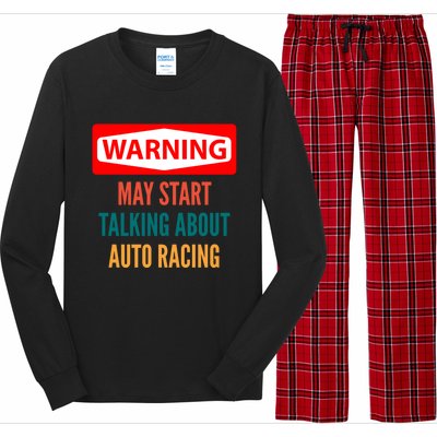 Warning May Start Talking About Auto Racing Meaningful Gift Long Sleeve Pajama Set