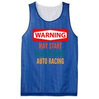 Warning May Start Talking About Auto Racing Meaningful Gift Mesh Reversible Basketball Jersey Tank