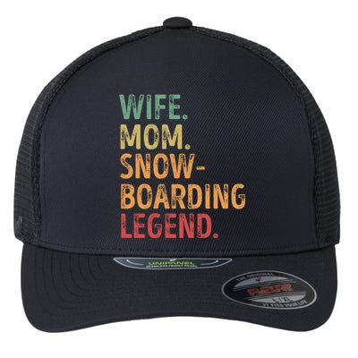 Wife Mom Snowboarding Legend Cute Gift Flexfit Unipanel Trucker Cap