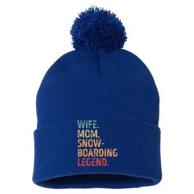 Wife Mom Snowboarding Legend Cute Gift Pom Pom 12in Knit Beanie