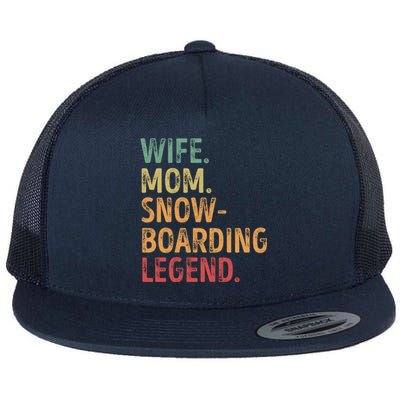 Wife Mom Snowboarding Legend Cute Gift Flat Bill Trucker Hat