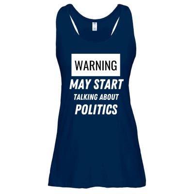 Warning May Start Talking About Politics Ladies Essential Flowy Tank