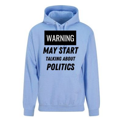 Warning May Start Talking About Politics Unisex Surf Hoodie