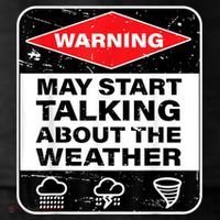 Warning May Start Talking About The Weather Ladies PosiCharge Tri-Blend Wicking Draft Hoodie Tank