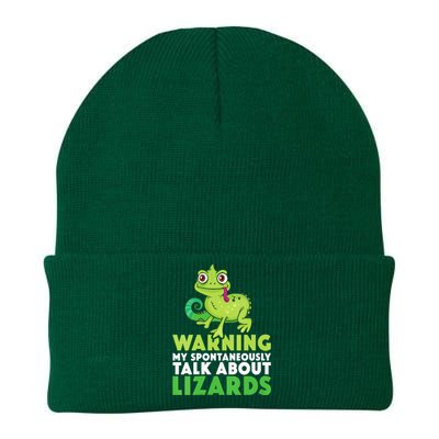 Warning May Spontaneously Talk About Lizards Lizard Reptiles Knit Cap Winter Beanie