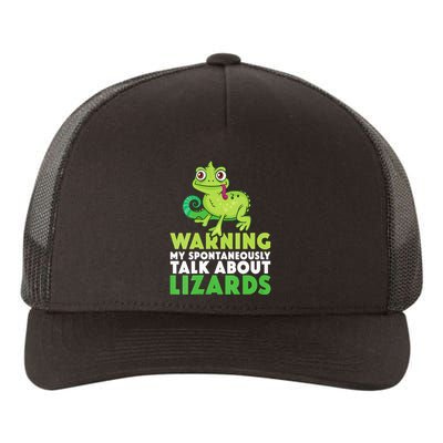 Warning May Spontaneously Talk About Lizards Lizard Reptiles Yupoong Adult 5-Panel Trucker Hat