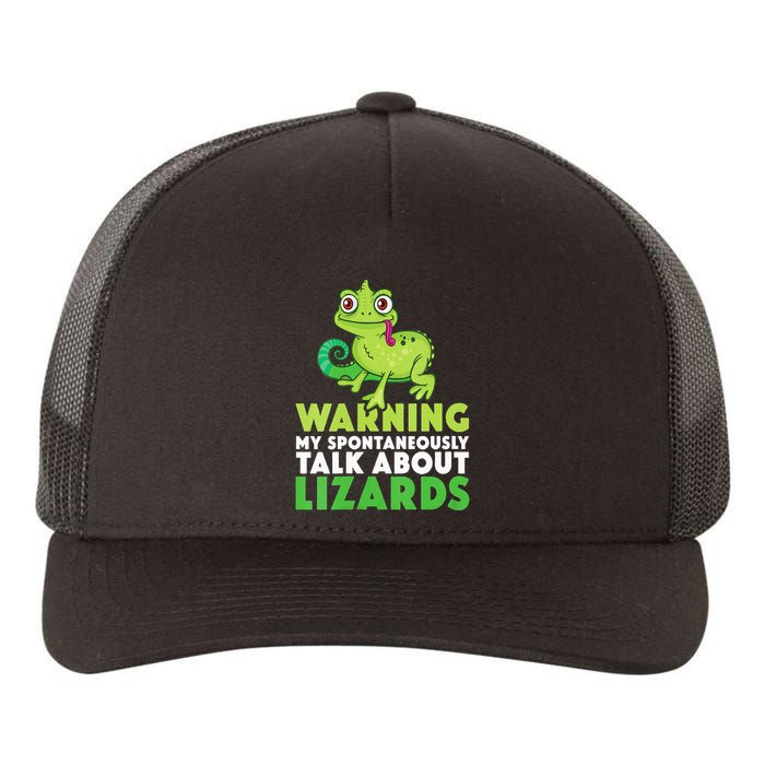 Warning May Spontaneously Talk About Lizards Lizard Reptiles Yupoong Adult 5-Panel Trucker Hat