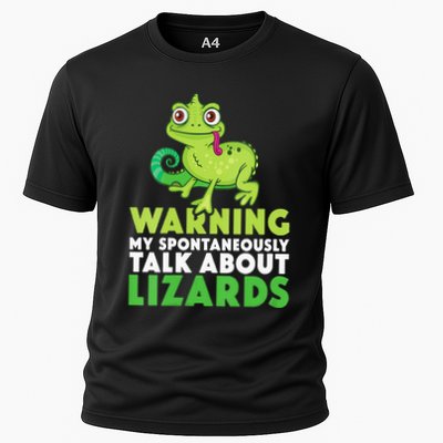Warning May Spontaneously Talk About Lizards Lizard Reptiles Performance Shirt