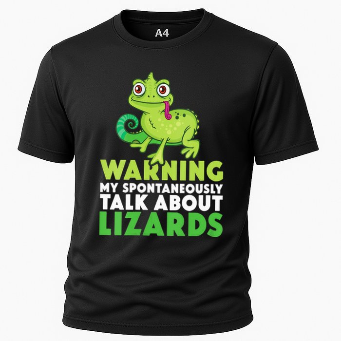 Warning May Spontaneously Talk About Lizards Lizard Reptiles Performance Shirt