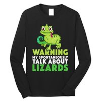 Warning May Spontaneously Talk About Lizards Lizard Reptiles Long Sleeve Shirt