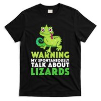 Warning May Spontaneously Talk About Lizards Lizard Reptiles T-Shirt