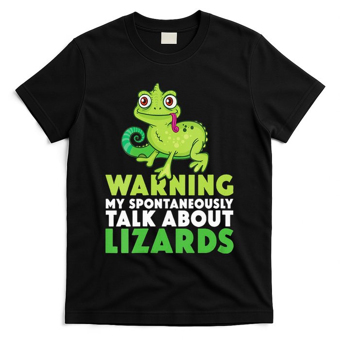 Warning May Spontaneously Talk About Lizards Lizard Reptiles T-Shirt