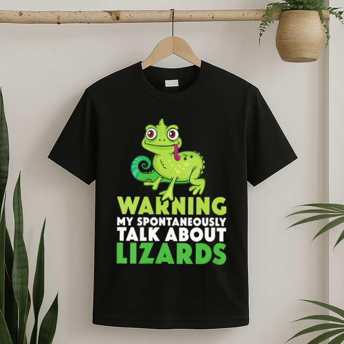 Warning May Spontaneously Talk About Lizards Lizard Reptiles T-Shirt