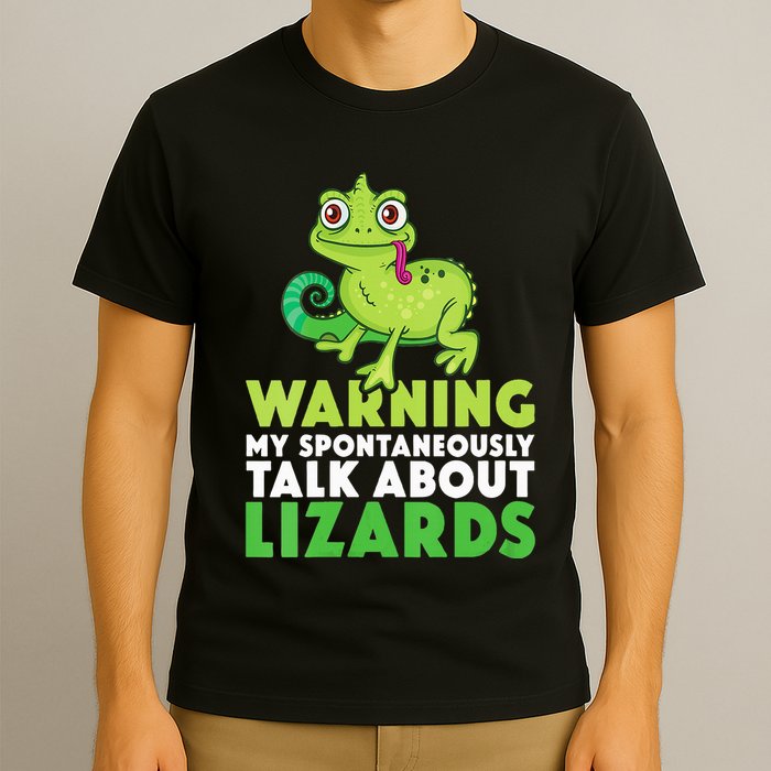 Warning May Spontaneously Talk About Lizards Lizard Reptiles T-Shirt