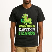 Warning May Spontaneously Talk About Lizards Lizard Reptiles Tall T-Shirt