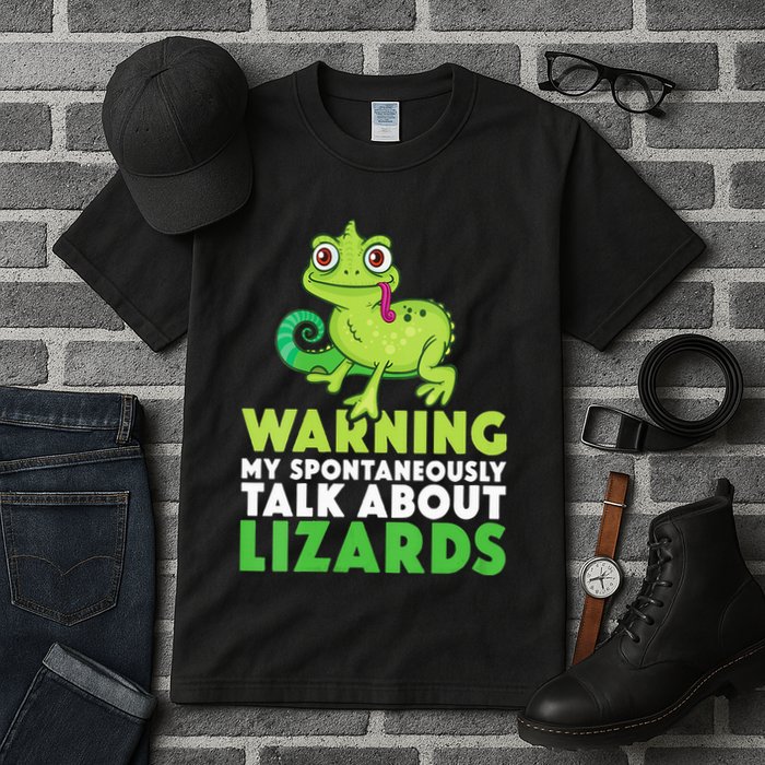 Warning May Spontaneously Talk About Lizards Lizard Reptiles Tall T-Shirt
