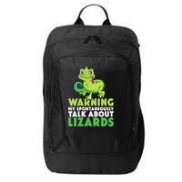 Warning May Spontaneously Talk About Lizards Lizard Reptiles City Backpack