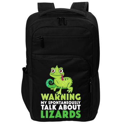 Warning May Spontaneously Talk About Lizards Lizard Reptiles Impact Tech Backpack