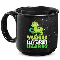 Warning May Spontaneously Talk About Lizards Lizard Reptiles 15oz Campfire Ceramic Mug