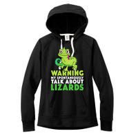 Warning May Spontaneously Talk About Lizards Lizard Reptiles Women's Fleece Hoodie