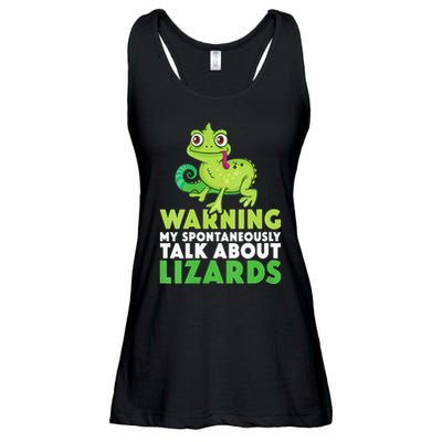 Warning May Spontaneously Talk About Lizards Lizard Reptiles Ladies Essential Flowy Tank