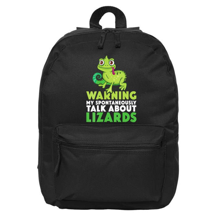 Warning May Spontaneously Talk About Lizards Lizard Reptiles 16 in Basic Backpack