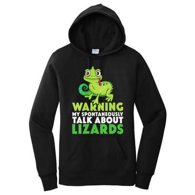 Warning May Spontaneously Talk About Lizards Lizard Reptiles Women's Pullover Hoodie