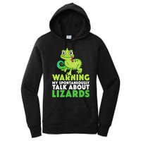 Warning May Spontaneously Talk About Lizards Lizard Reptiles Women's Pullover Hoodie