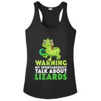 Warning May Spontaneously Talk About Lizards Lizard Reptiles Ladies PosiCharge Competitor Racerback Tank