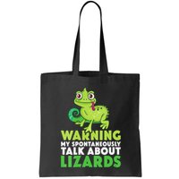 Warning May Spontaneously Talk About Lizards Lizard Reptiles Bag