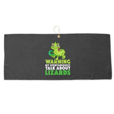 Warning May Spontaneously Talk About Lizards Lizard Reptiles Large Microfiber Waffle Golf Towel