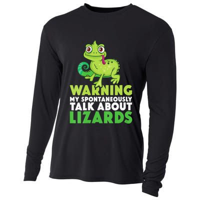 Warning May Spontaneously Talk About Lizards Lizard Reptiles Cooling Performance Long Sleeve Crew