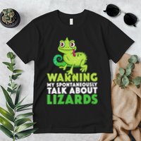 Warning May Spontaneously Talk About Lizards Lizard Reptiles Premium T-Shirt