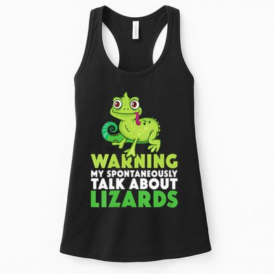 Warning May Spontaneously Talk About Lizards Lizard Reptiles Womens Tank Top