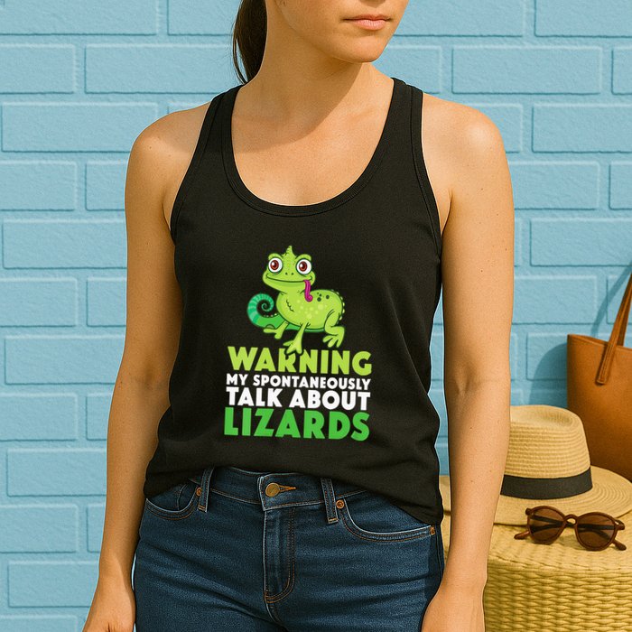 Warning May Spontaneously Talk About Lizards Lizard Reptiles Womens Tank Top