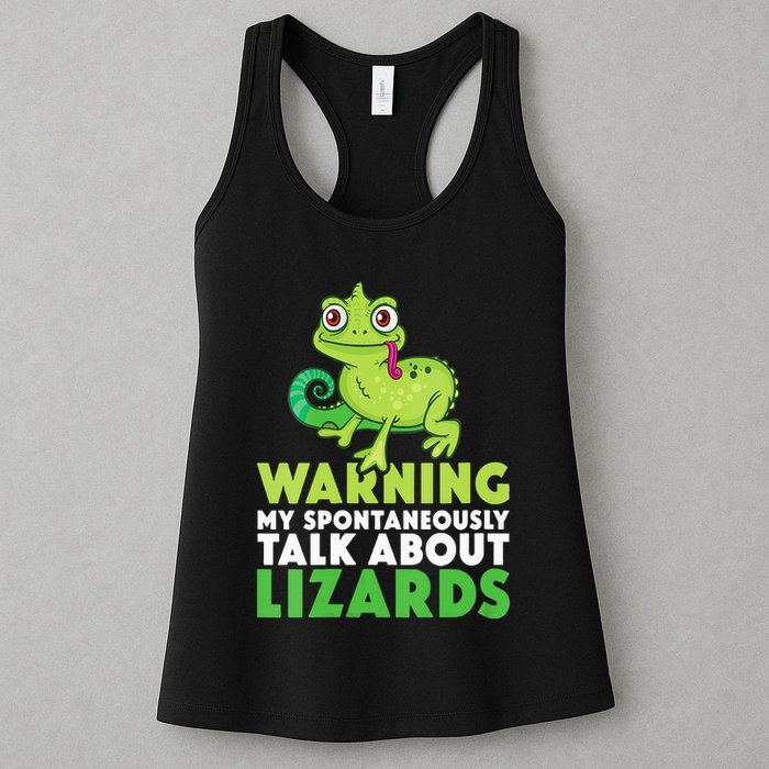 Warning May Spontaneously Talk About Lizards Lizard Reptiles Womens Tank Top