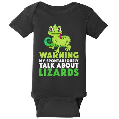 Warning May Spontaneously Talk About Lizards Lizard Reptiles Baby Bodysuit