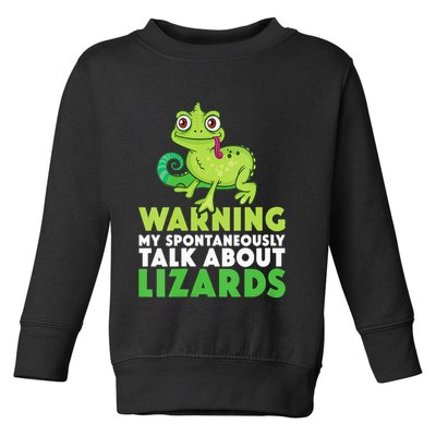 Warning May Spontaneously Talk About Lizards Lizard Reptiles Toddler Sweatshirt