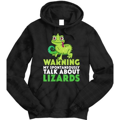 Warning May Spontaneously Talk About Lizards Lizard Reptiles Tie Dye Hoodie