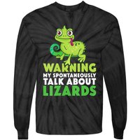 Warning May Spontaneously Talk About Lizards Lizard Reptiles Tie-Dye Long Sleeve Shirt