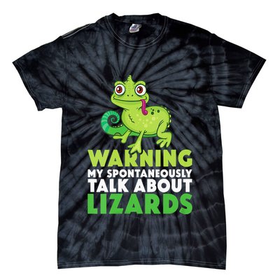 Warning May Spontaneously Talk About Lizards Lizard Reptiles Tie-Dye T-Shirt