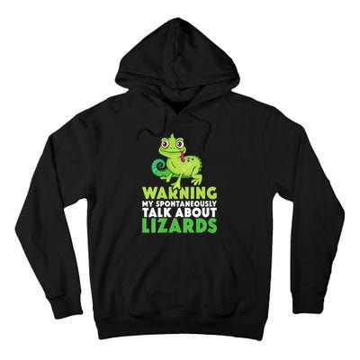 Warning May Spontaneously Talk About Lizards Lizard Reptiles Tall Hoodie