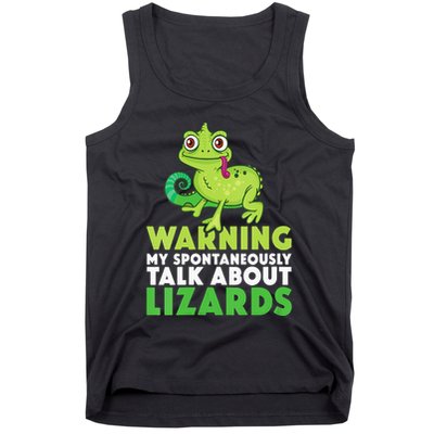 Warning May Spontaneously Talk About Lizards Lizard Reptiles Tank Top