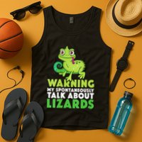 Warning May Spontaneously Talk About Lizards Lizard Reptiles Tank Top