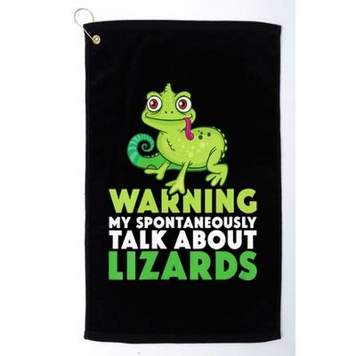 Warning May Spontaneously Talk About Lizards Lizard Reptiles Golf Towel