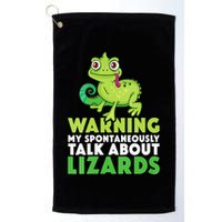 Warning May Spontaneously Talk About Lizards Lizard Reptiles Golf Towel