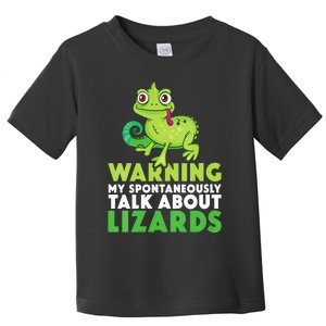 Warning May Spontaneously Talk About Lizards Lizard Reptiles Toddler T-Shirt