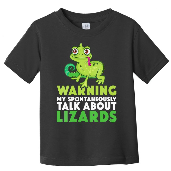 Warning May Spontaneously Talk About Lizards Lizard Reptiles Toddler T-Shirt